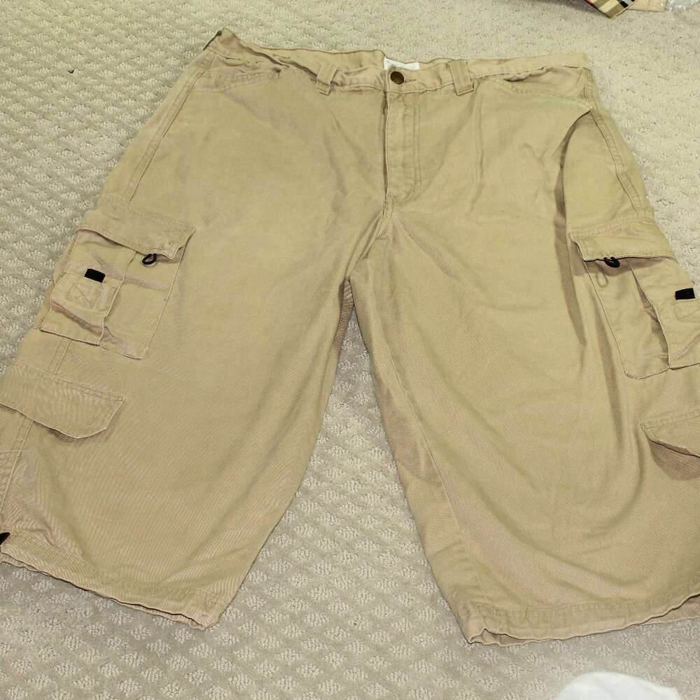 King Size for Tall & Big Men 100% Cotton Long Cargo Shorts